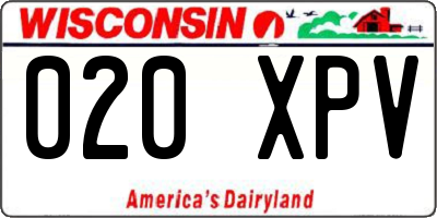WI license plate 020XPV