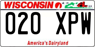 WI license plate 020XPW