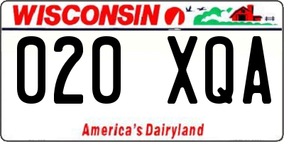 WI license plate 020XQA