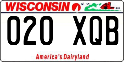 WI license plate 020XQB