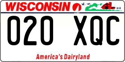 WI license plate 020XQC