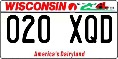 WI license plate 020XQD