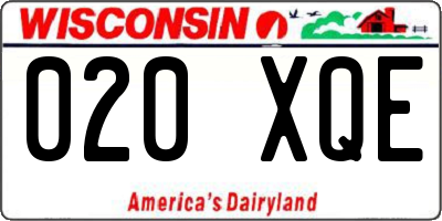 WI license plate 020XQE