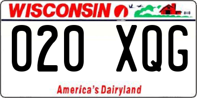 WI license plate 020XQG