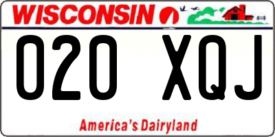 WI license plate 020XQJ