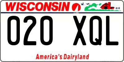 WI license plate 020XQL