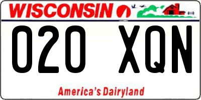 WI license plate 020XQN