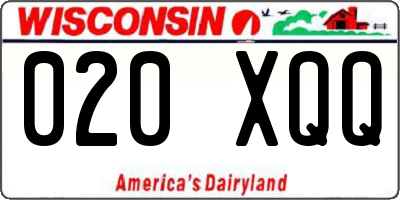 WI license plate 020XQQ