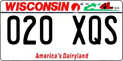 WI license plate 020XQS