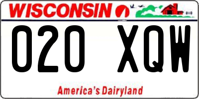 WI license plate 020XQW