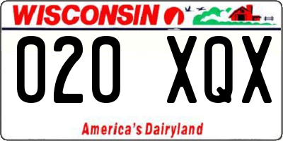 WI license plate 020XQX