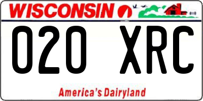WI license plate 020XRC