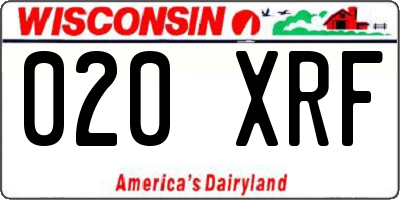 WI license plate 020XRF
