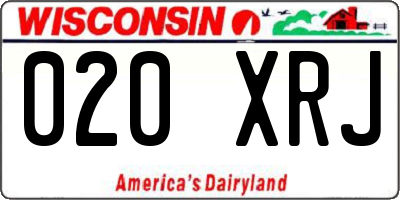 WI license plate 020XRJ