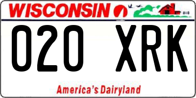 WI license plate 020XRK