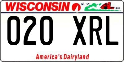 WI license plate 020XRL