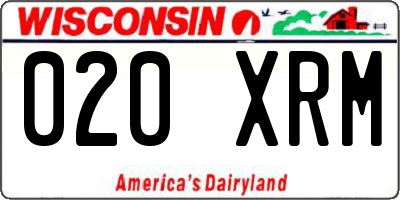 WI license plate 020XRM