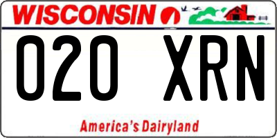 WI license plate 020XRN