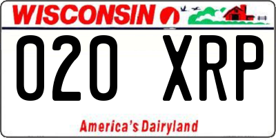 WI license plate 020XRP