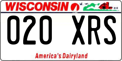 WI license plate 020XRS