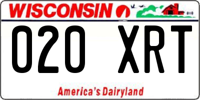 WI license plate 020XRT