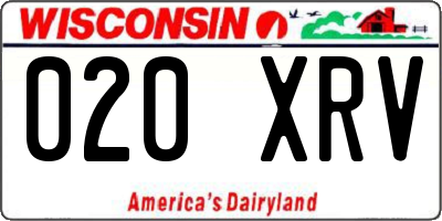 WI license plate 020XRV