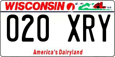 WI license plate 020XRY