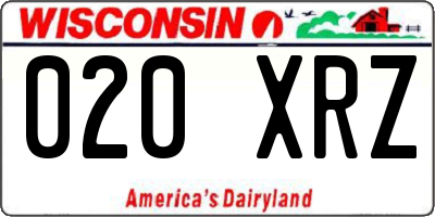 WI license plate 020XRZ