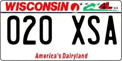 WI license plate 020XSA