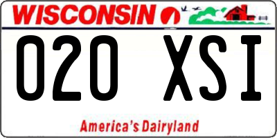 WI license plate 020XSI