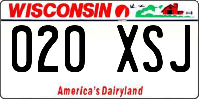 WI license plate 020XSJ
