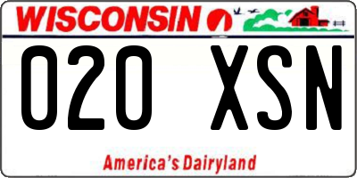 WI license plate 020XSN