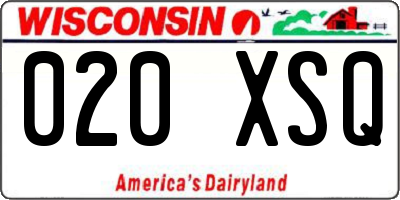 WI license plate 020XSQ