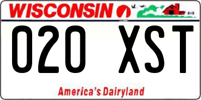 WI license plate 020XST