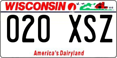 WI license plate 020XSZ