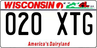 WI license plate 020XTG