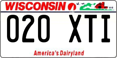 WI license plate 020XTI