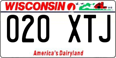 WI license plate 020XTJ