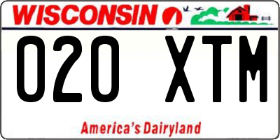 WI license plate 020XTM