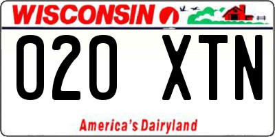 WI license plate 020XTN