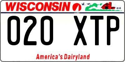 WI license plate 020XTP