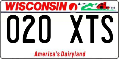 WI license plate 020XTS