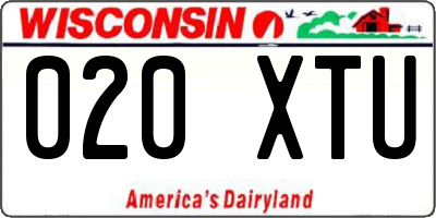 WI license plate 020XTU