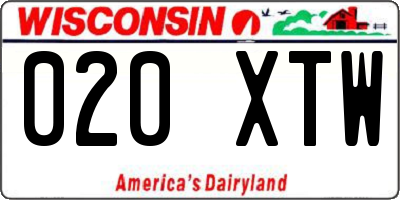 WI license plate 020XTW