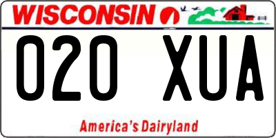 WI license plate 020XUA