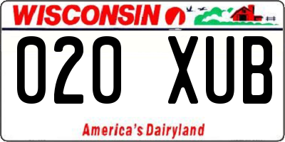 WI license plate 020XUB