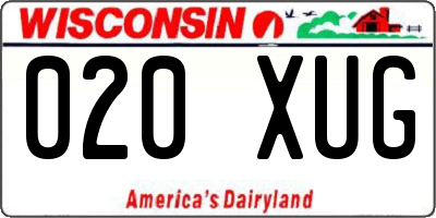 WI license plate 020XUG