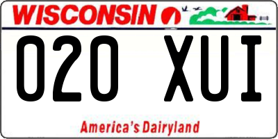 WI license plate 020XUI