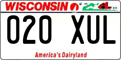 WI license plate 020XUL