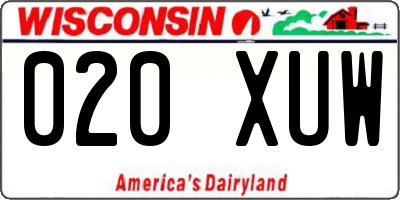 WI license plate 020XUW